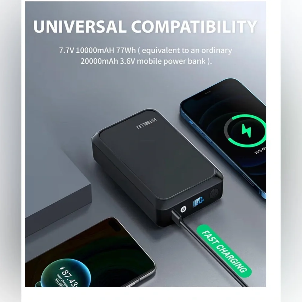 ULUSERN12VPower Bank with Charger and Cable,it can be a heated jacked charge too